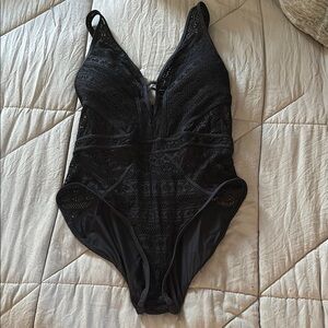 BECCA Black Lace One Piece Swimsuit